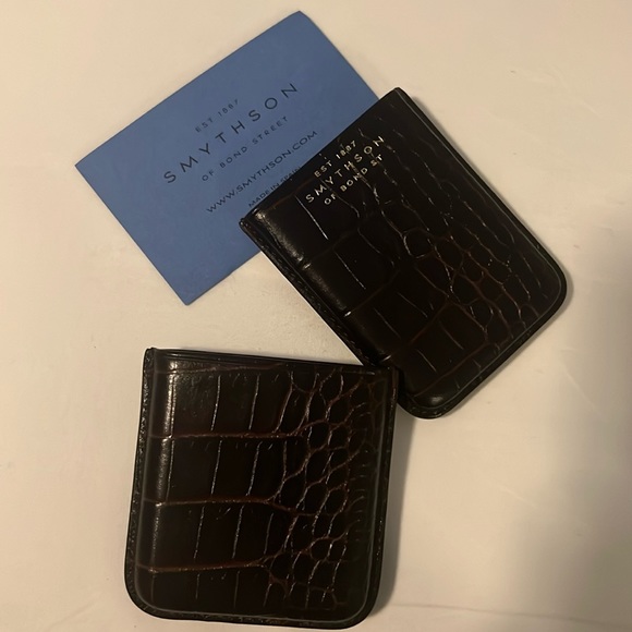 Smython classic 2 piece card case in Brown Mara Calf Skin New in Box - Picture 2 of 4